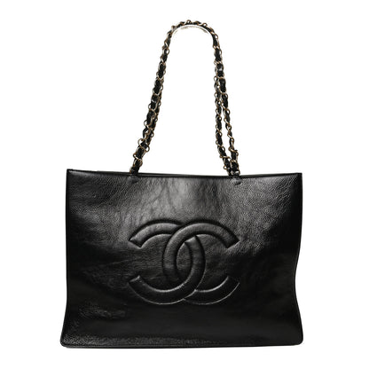 Chanel Shiny Aged Calfskin Shopping Bag Black 1 of 10