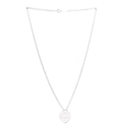 Tiffany Sterling Silver Small Return to Tiffany Heart Pendant Necklace 3 of 7