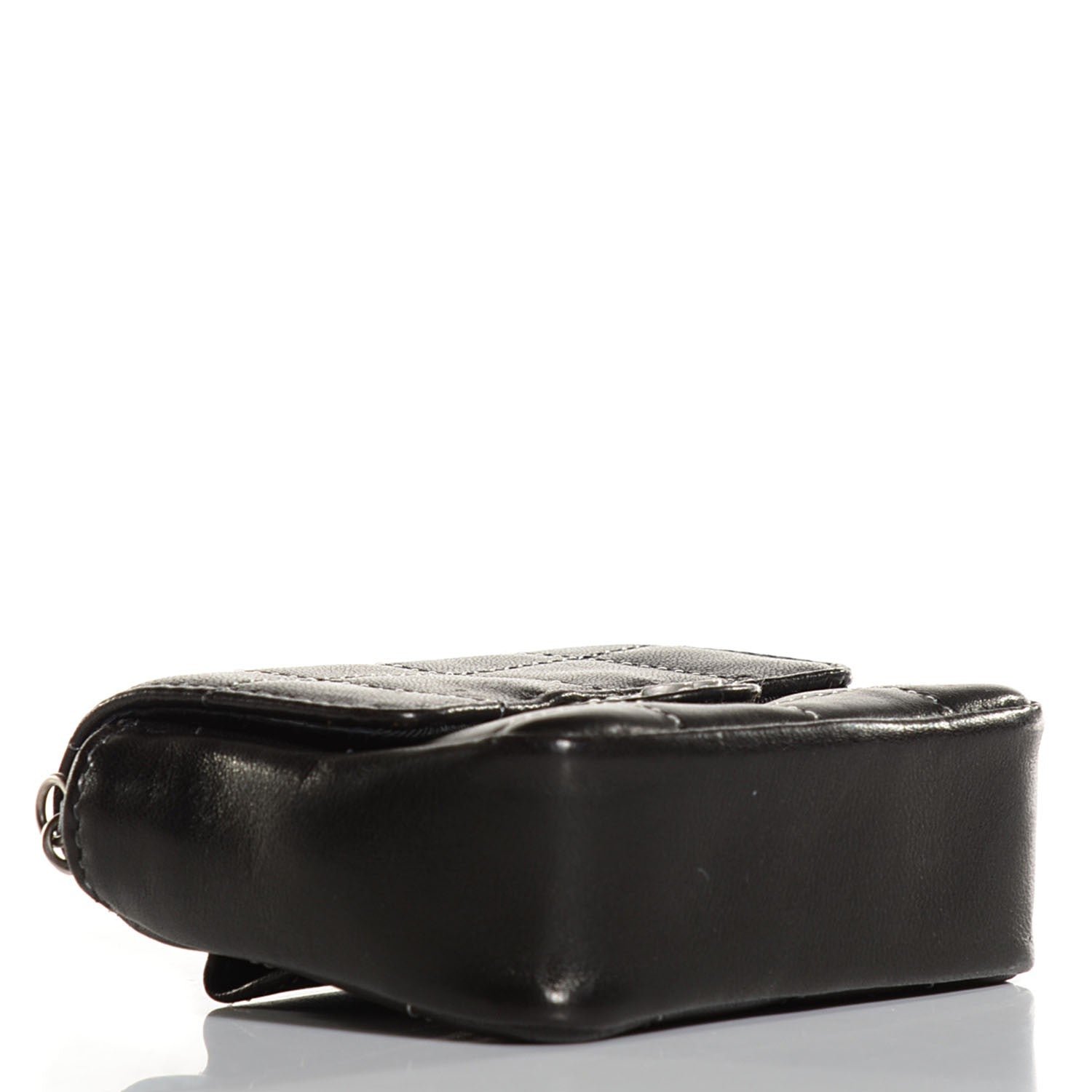 Chanel Lambskin Square Stitched Micro Convertible Flap Belt Bag Black 4 of 10