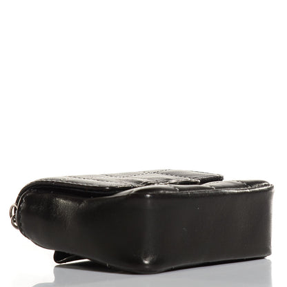Chanel Lambskin Square Stitched Micro Convertible Flap Belt Bag Black 4 of 10