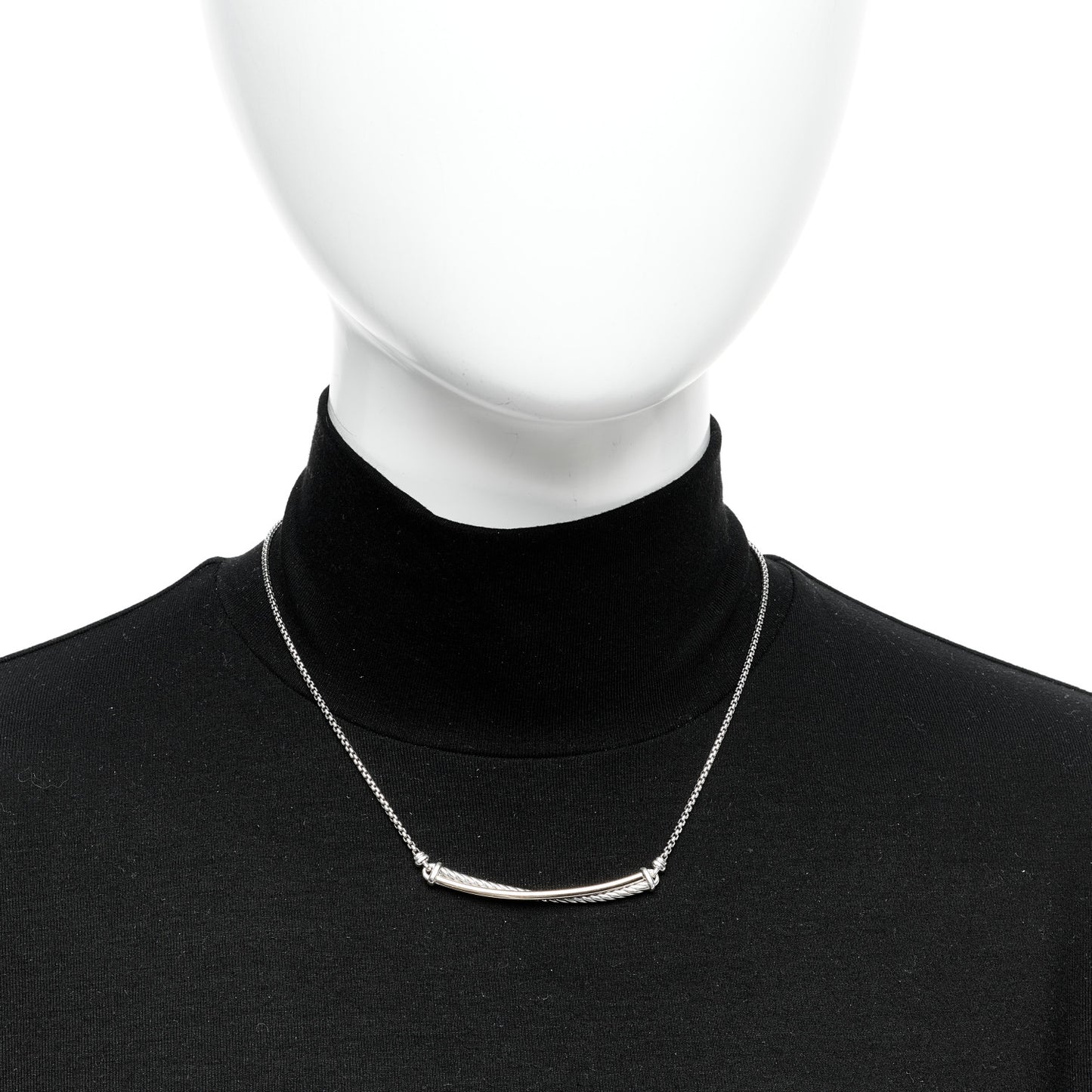 Sterling Silver 18K Yellow Gold Crossover Bar Pendant Necklace