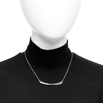 David Yurman Sterling Silver 18K Yellow Gold Crossover Bar Pendant Necklace 2 of 5