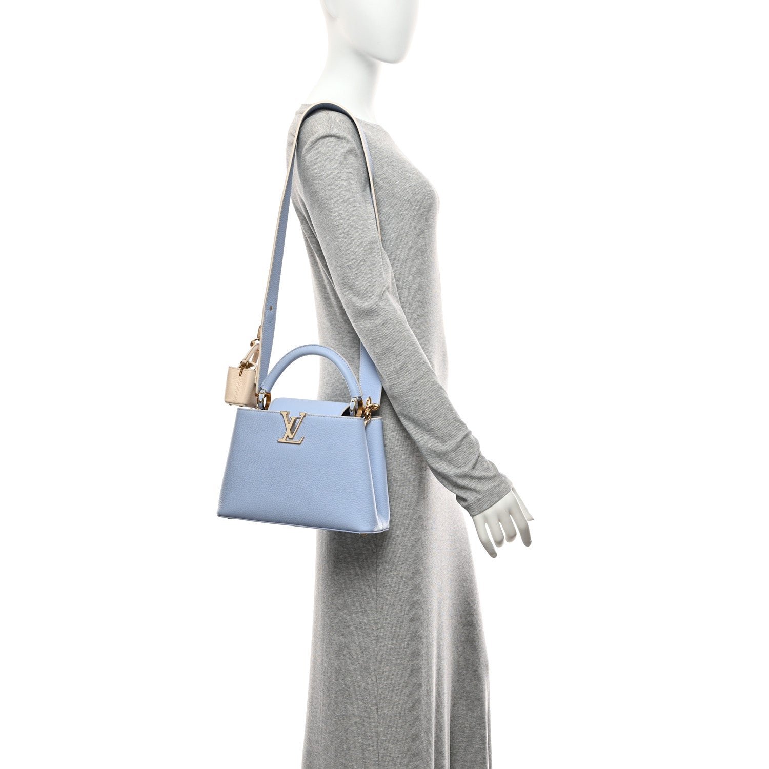 Louis Vuitton Taurillon MiniMe Capucines BB Candy Blue 2 of 11