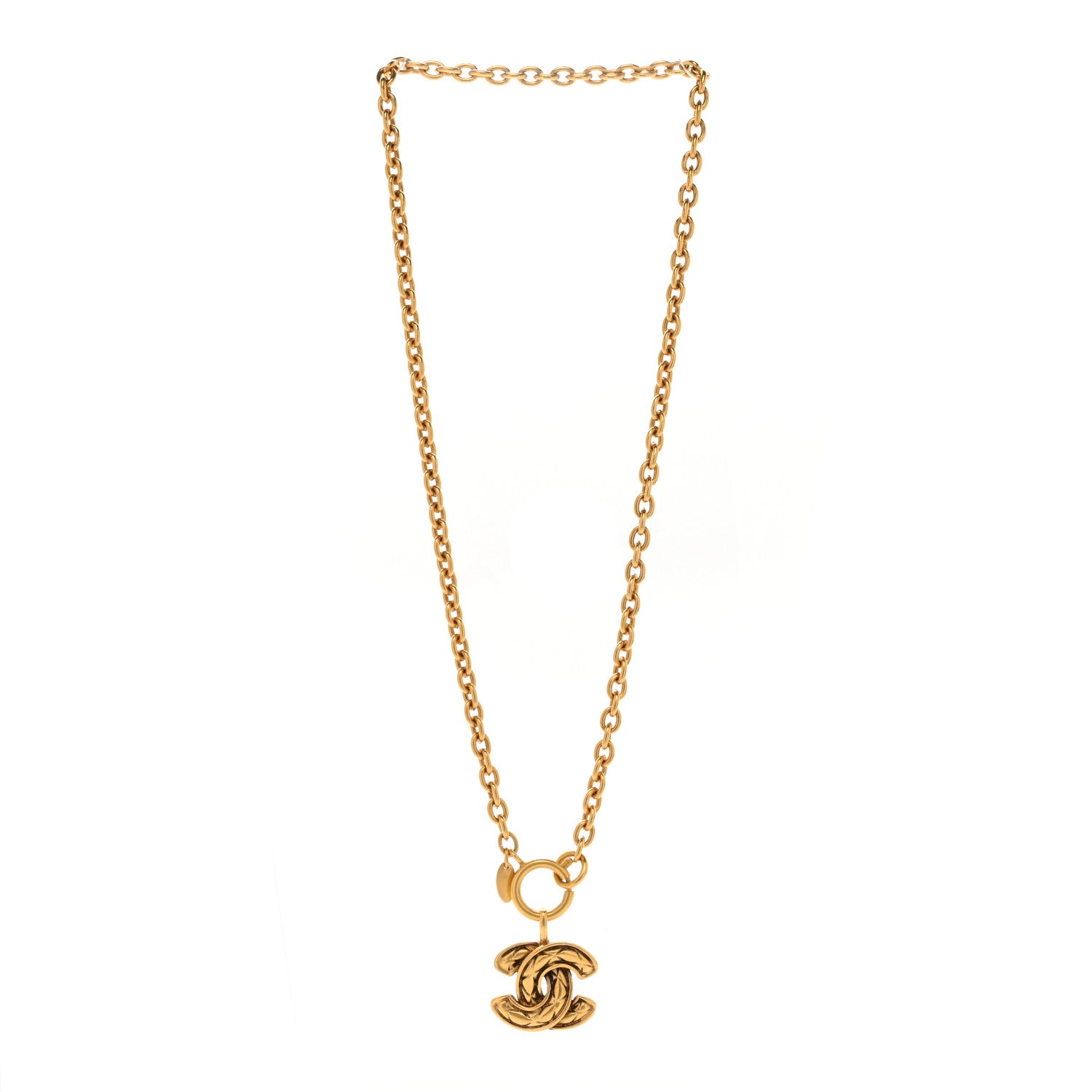 Chanel Metal Quilted CC Long Necklace Gold 3 of 4