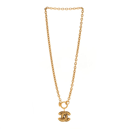 Chanel Metal Quilted CC Long Necklace Gold 3 of 4