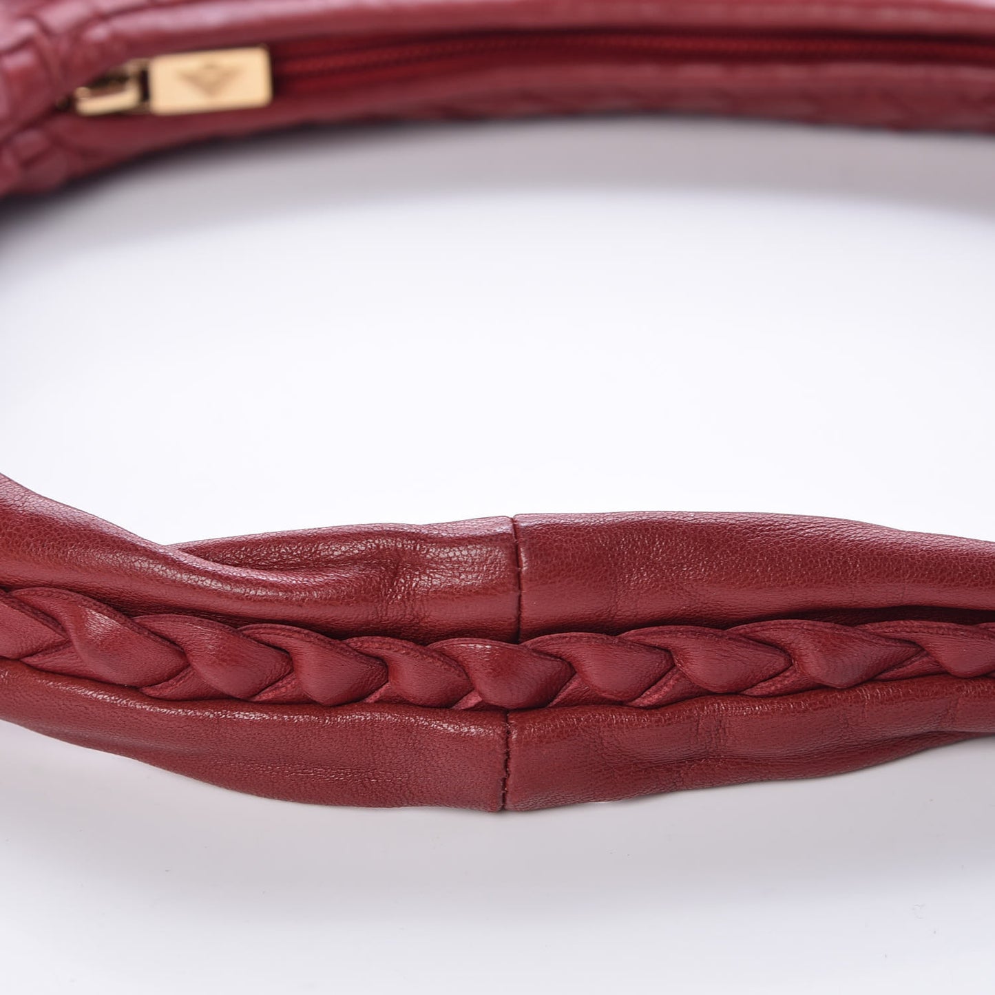 Nappa Intrecciato Small Hobo Bordeaux
