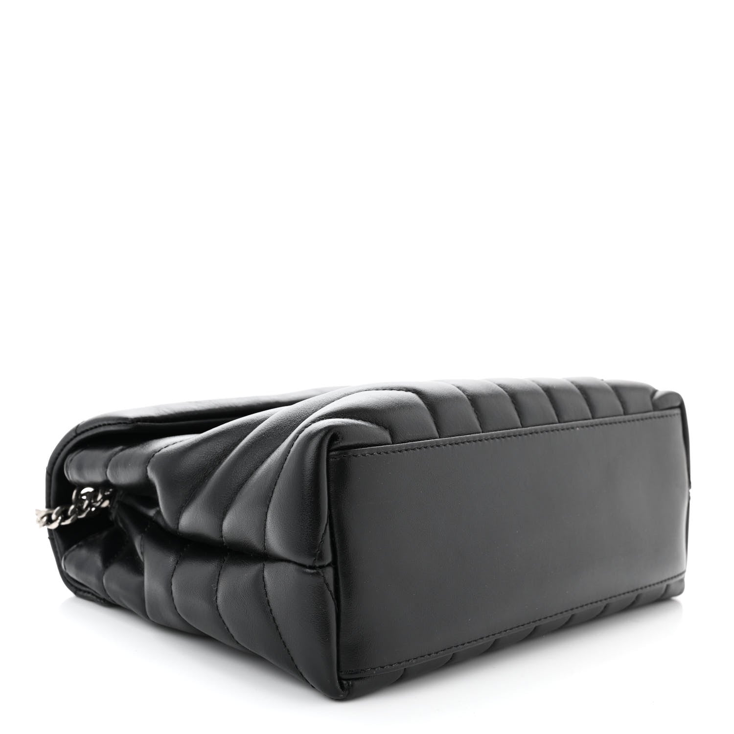 Saint Laurent Calfskin Y Quilted Monogram Small Loulou Chain Satchel Black 4 of 10