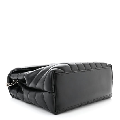 Saint Laurent Calfskin Y Quilted Monogram Small Loulou Chain Satchel Black 4 of 10