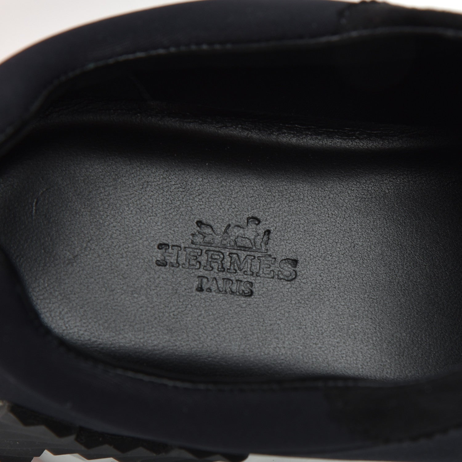 Hermes Technical Jersey Suede Goatskin Bouncing Sneakers 36 Black White 6 of 11