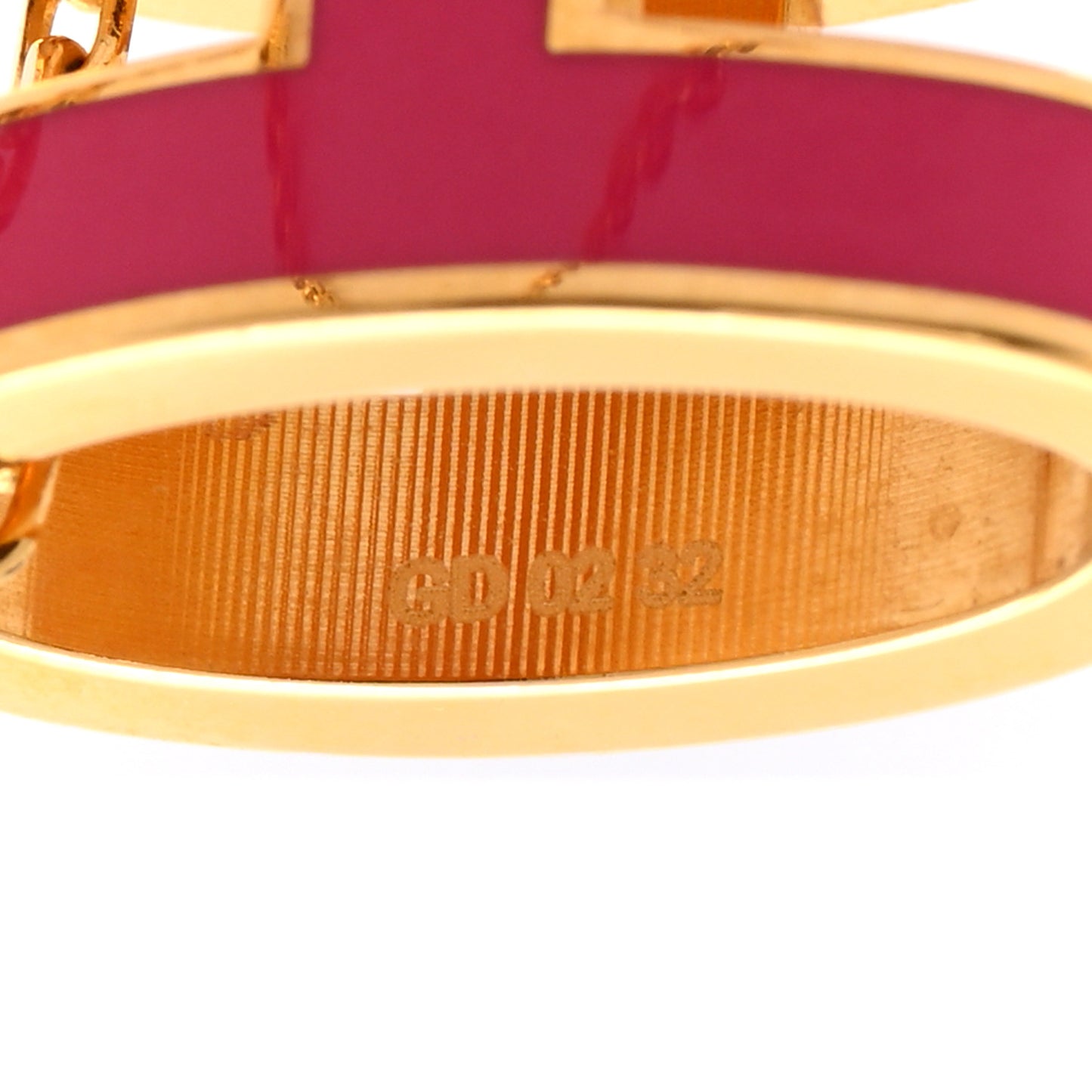 Lacquered Gold Pop H Pendant Necklace Rose Indien