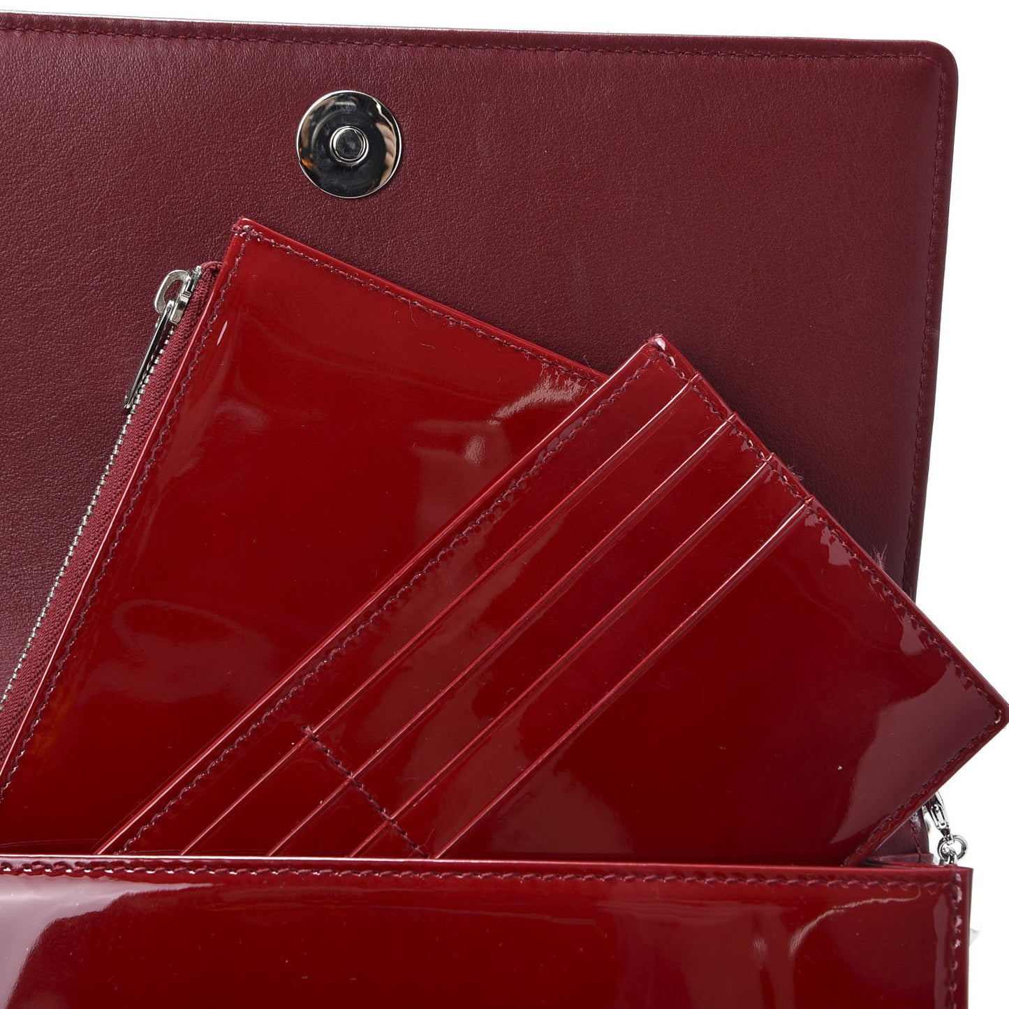 Patent Cannage Lady Dior Clutch Red
