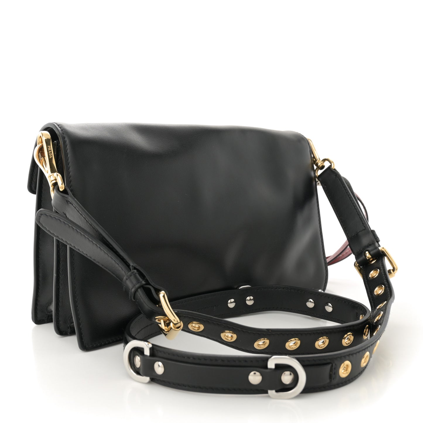 Calfskin Soft Sound Charms Shoulder Bag Black