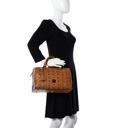 MCM Visetos Signature Boston Bag Cognac 3 of 10