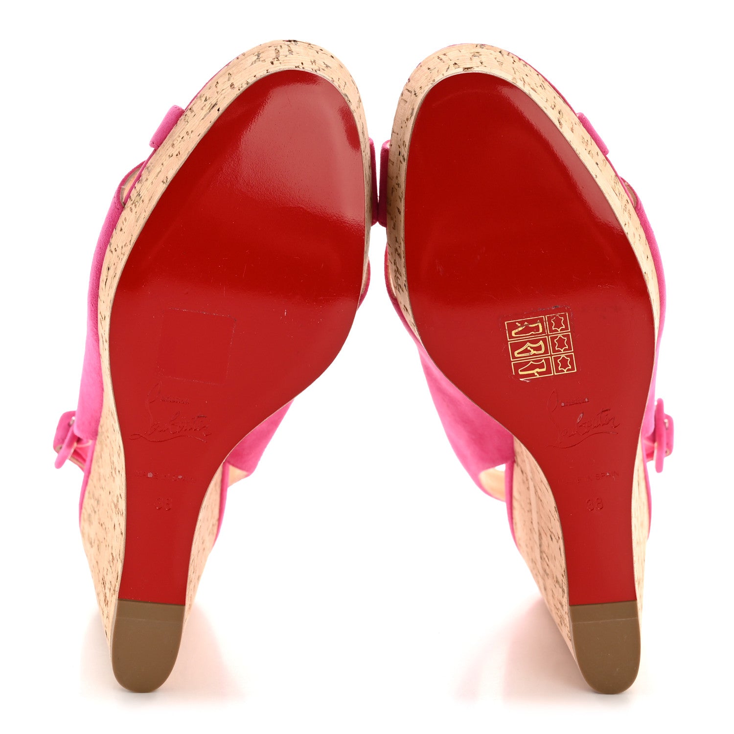 Christian Louboutin Suede Cork Reine De Liege 120 Wedges 38 Pinup 6 of 9