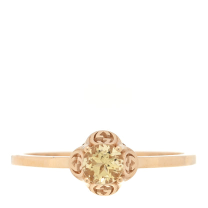 Gucci 18K Yellow Gold Beryl Interlocking Ring 49 5 1 of 4