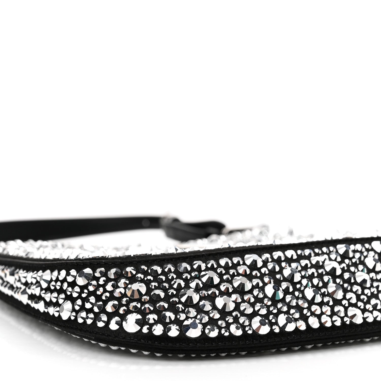Prada Satin Crystal Cleo Adjustable Strap Shoulder Bag Metal 7 of 8