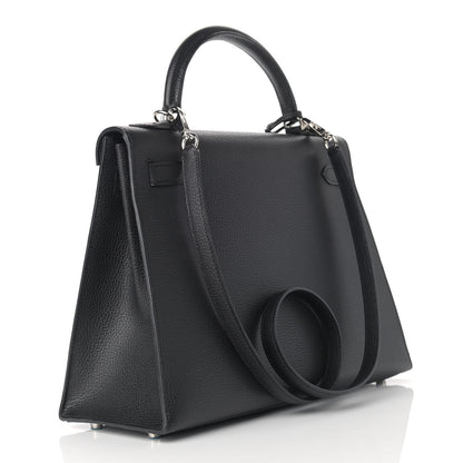 Hermes Vache Liegee Kelly Sellier 32 Black 2 of 34
