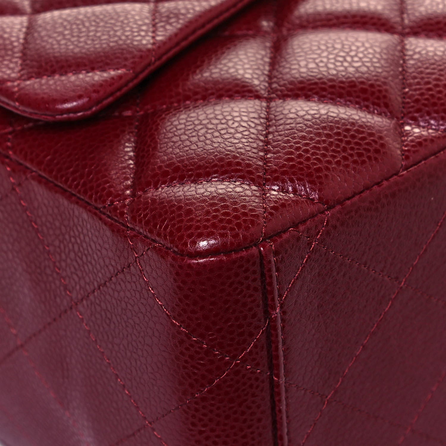 Chanel Caviar Quilted Maxi Single Flap Dark Red 8 of 15