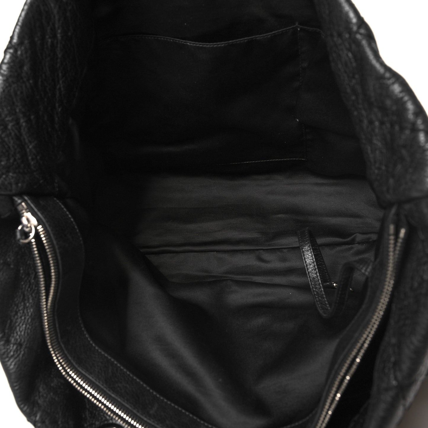 Glazed Calfskin Large On The Road Tote Black