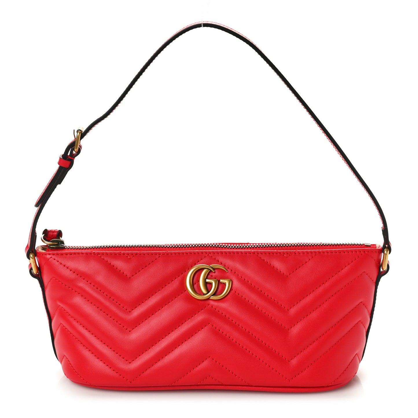 Calfskin Matelasse Chevron GG Marmont Sling Shoulder Bag Rosso