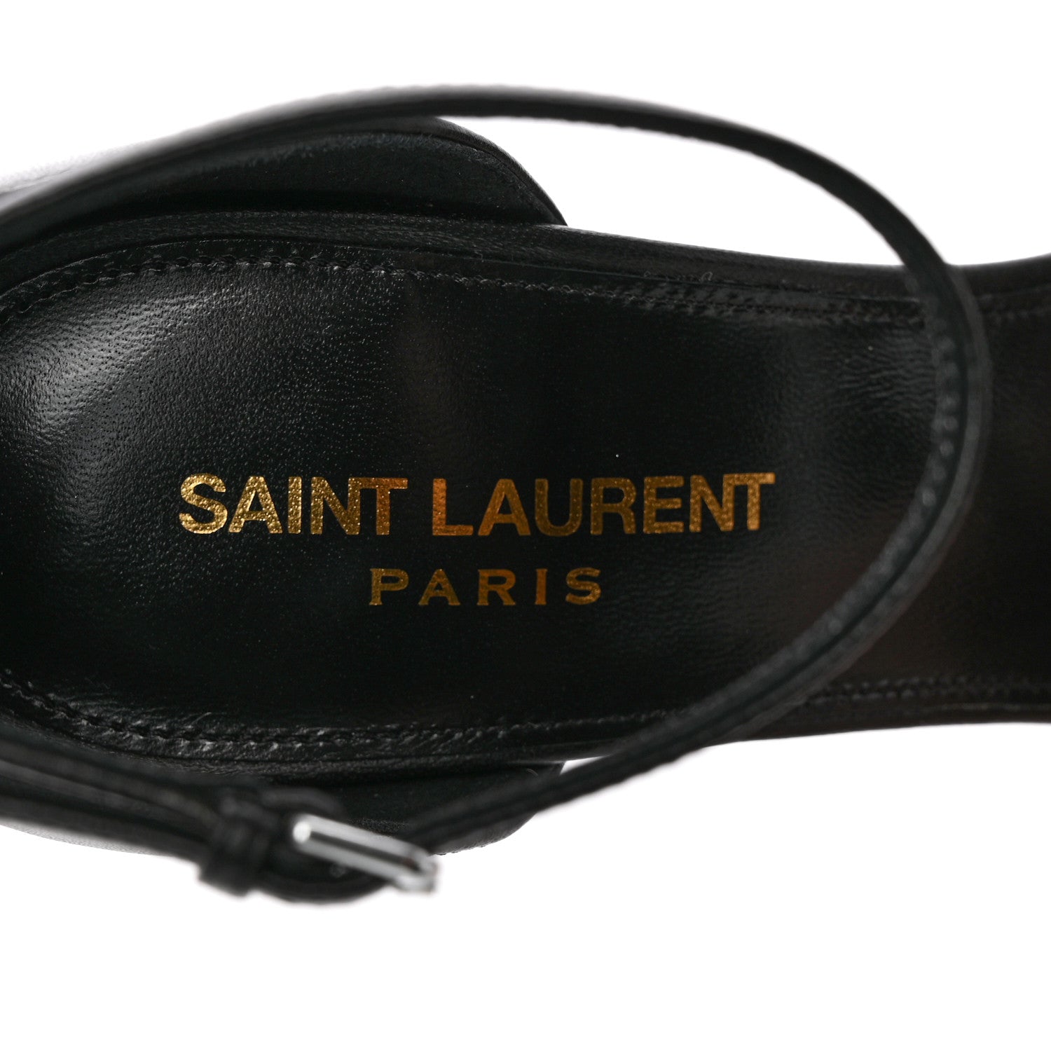 Saint Laurent Patent Calfskin Opyum 110 Sandals 37.5 Black 9 of 14