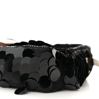 Fendi Satin Sequin Paillettes Elaphe Plexiglass Mini Baguette 1997 Black Avorio 10 of 10