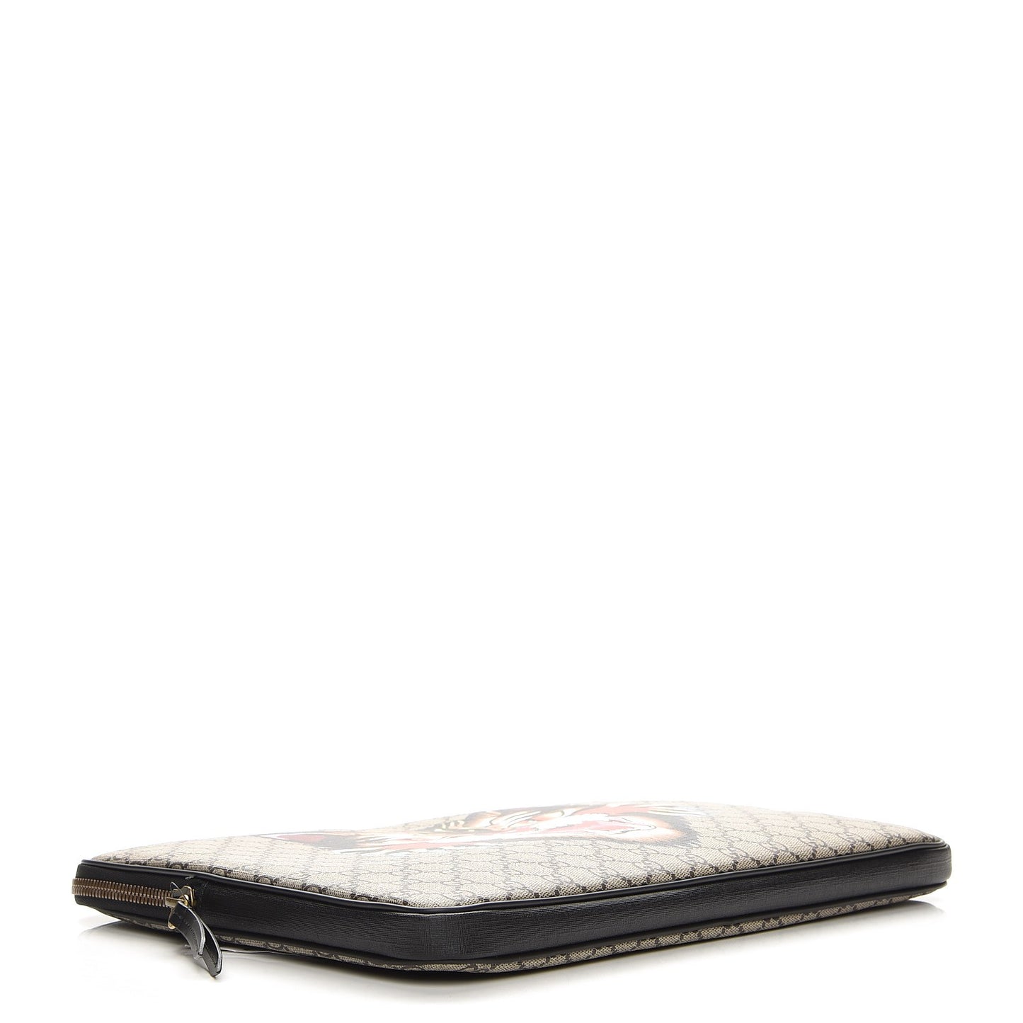 GG Supreme Monogram Angry Cat Print Laptop Case Beige Ebony