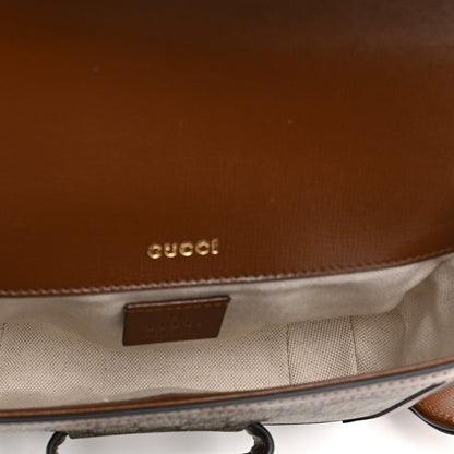 Gucci GG Supreme Monogram Web Mini Horsebit 1955 Shoulder Bag Beige Brown Sugar 5 of 12