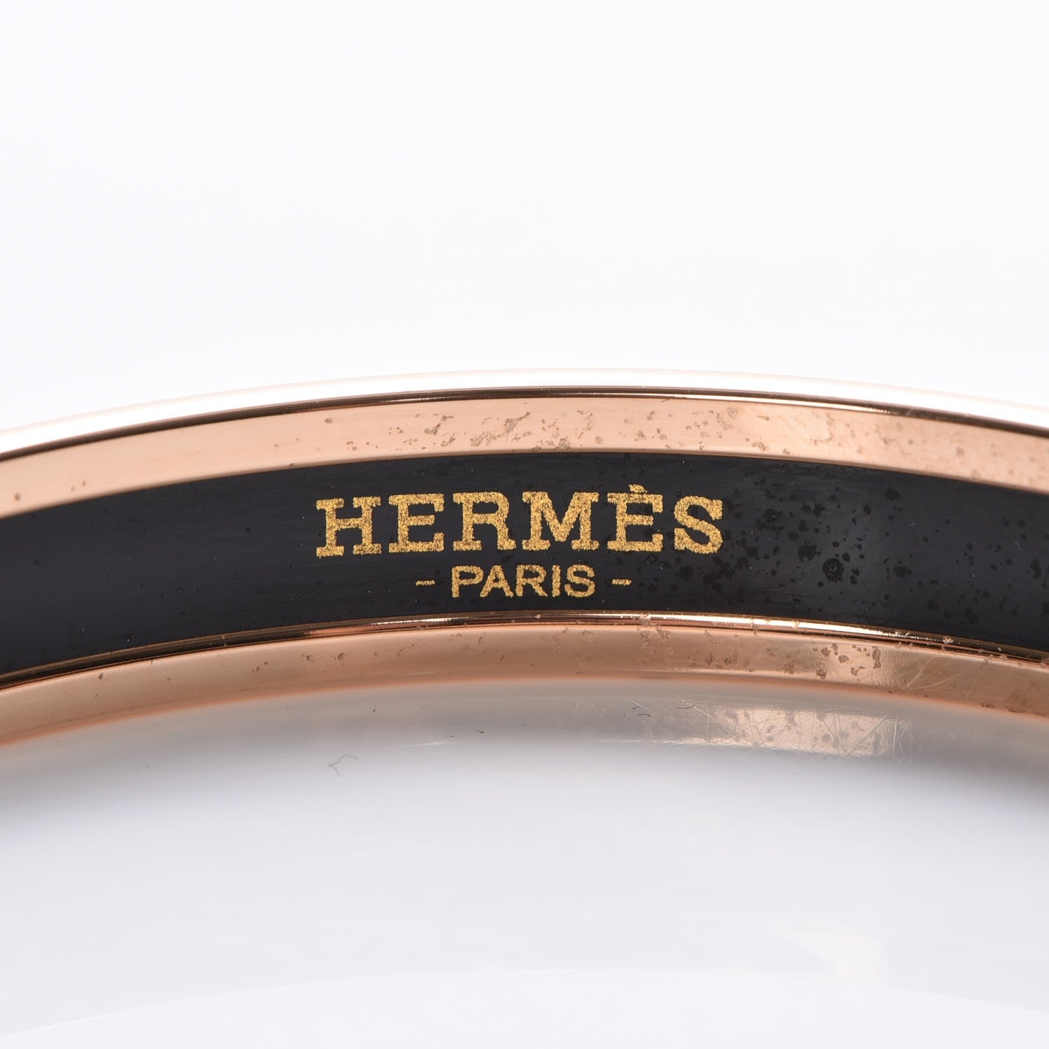 Hermes Enamel Printed Narrow Sellier Bracelet 65 Black 5 of 6