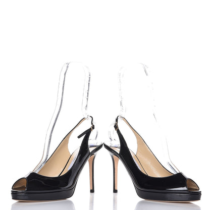 Jimmy Choo Patent Nova Slingback Pumps 38.5 Black 5 of 9