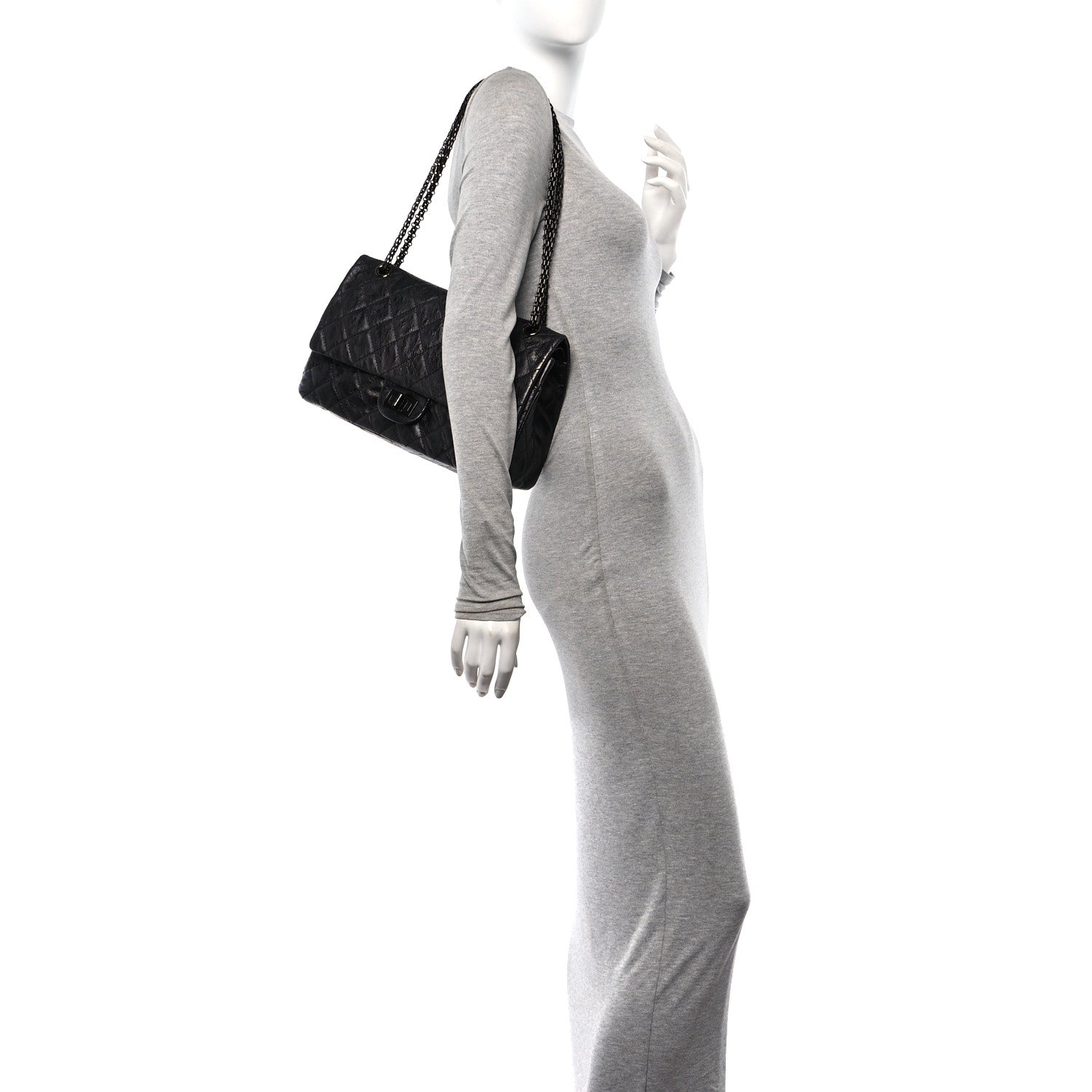 Chanel Metallic Aged Calfskin Quilted 2.55 Reissue 227 Flap So Black 2 of 10