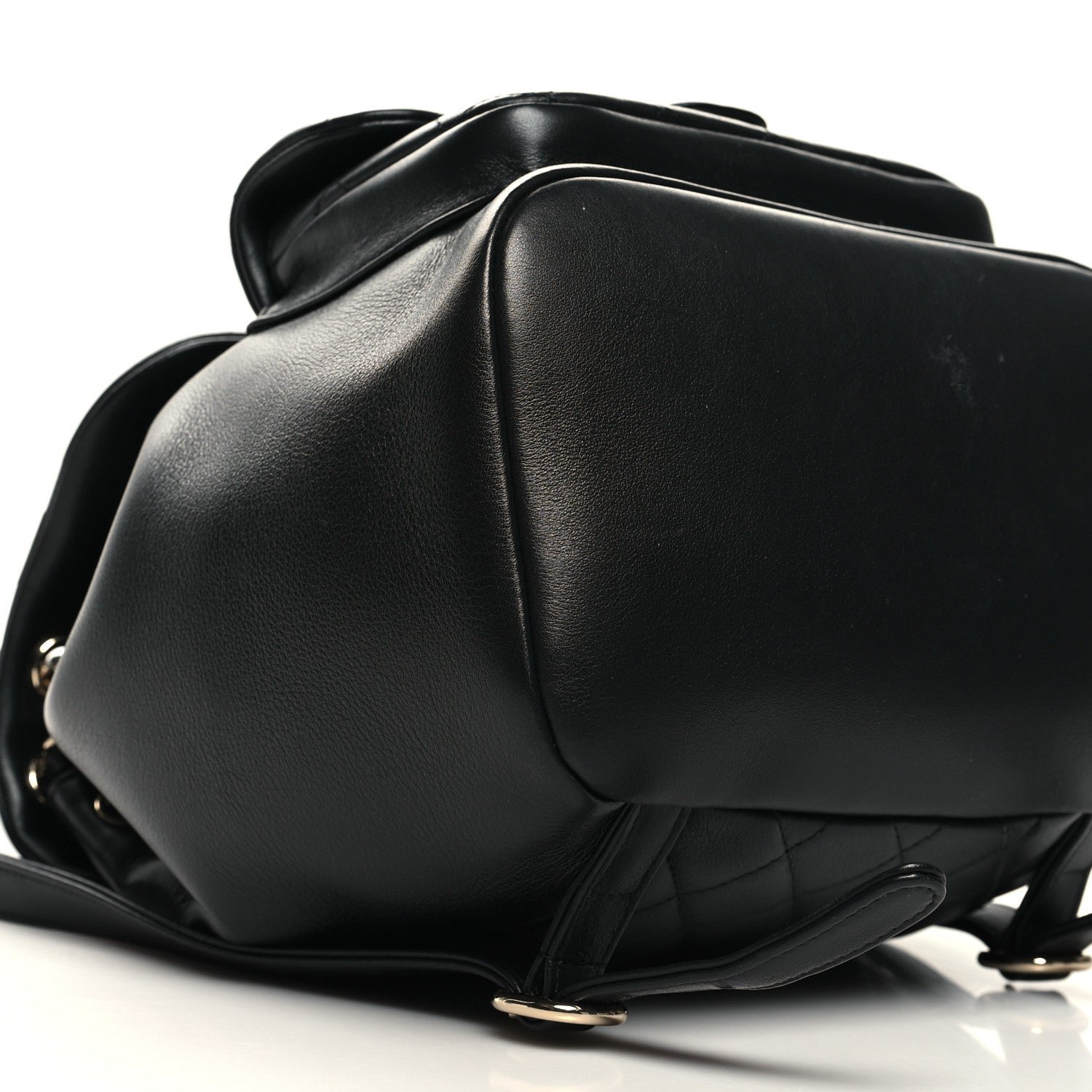 Chanel Lambskin Quilted Large Duma Drawstring Backpack Black 9 of 12