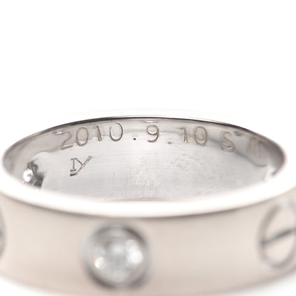 Cartier 18K White Gold 3 Diamond 5.5mm LOVE Ring 51 5.75 4 of 7