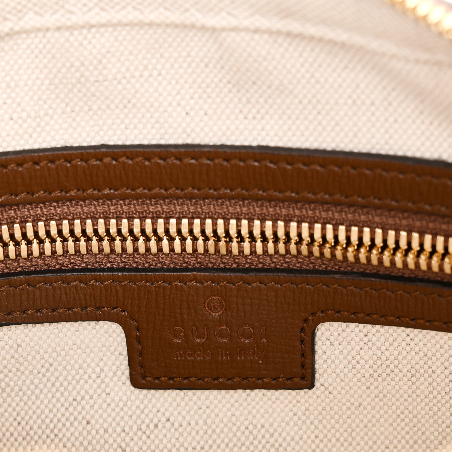 Gucci GG Supreme Monogram Azalea Calfskin Retro Interlocking G Messenger Shoulder Bag Beige Ebony Brown Sugar 6 of 10