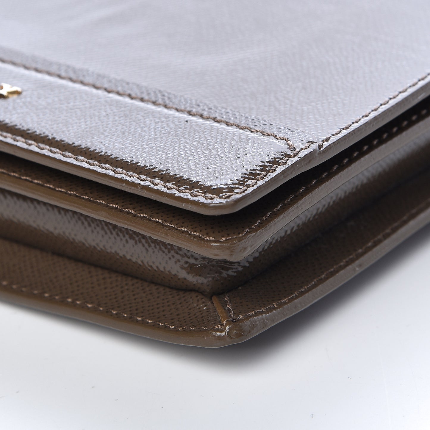 Patent London Crossbody Bag Brown