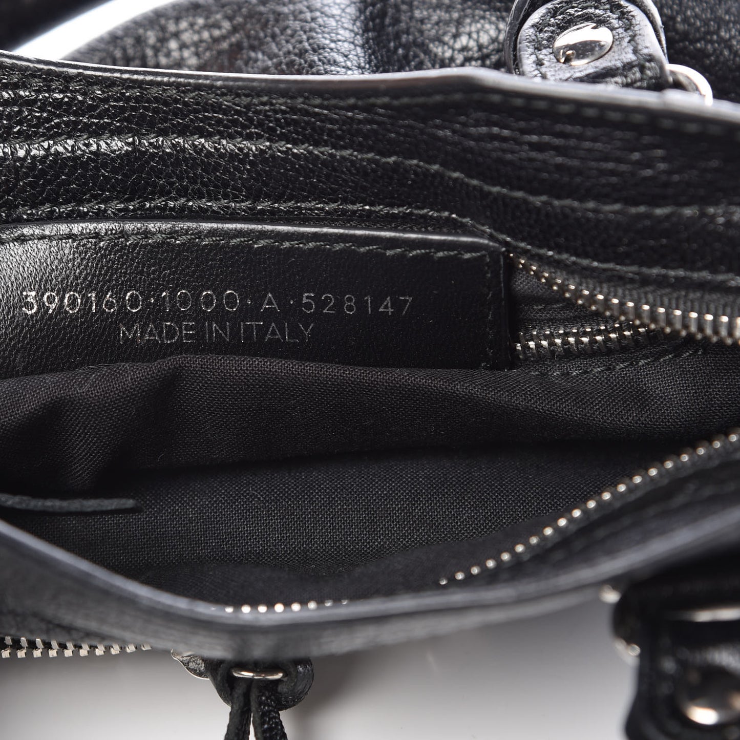 Chevre Silver Metallic Edge Hardware Mini City Black