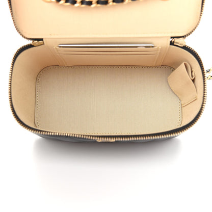 Chanel Lambskin Quilted Pearl Crush Small Vanity Case With Chain Black 5 of 9