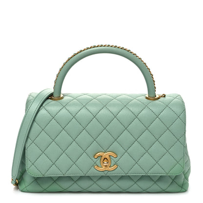 Chanel Caviar Quilted Small Coco Chain Handle Flap Light Green 1 of 10