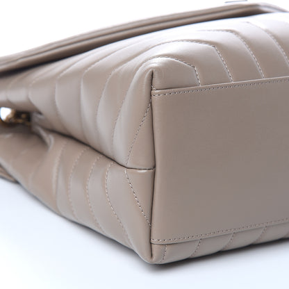 Saint Laurent Calfskin Y Quilted Monogram Medium Loulou Chain Satchel Dusty Grey 8 of 11