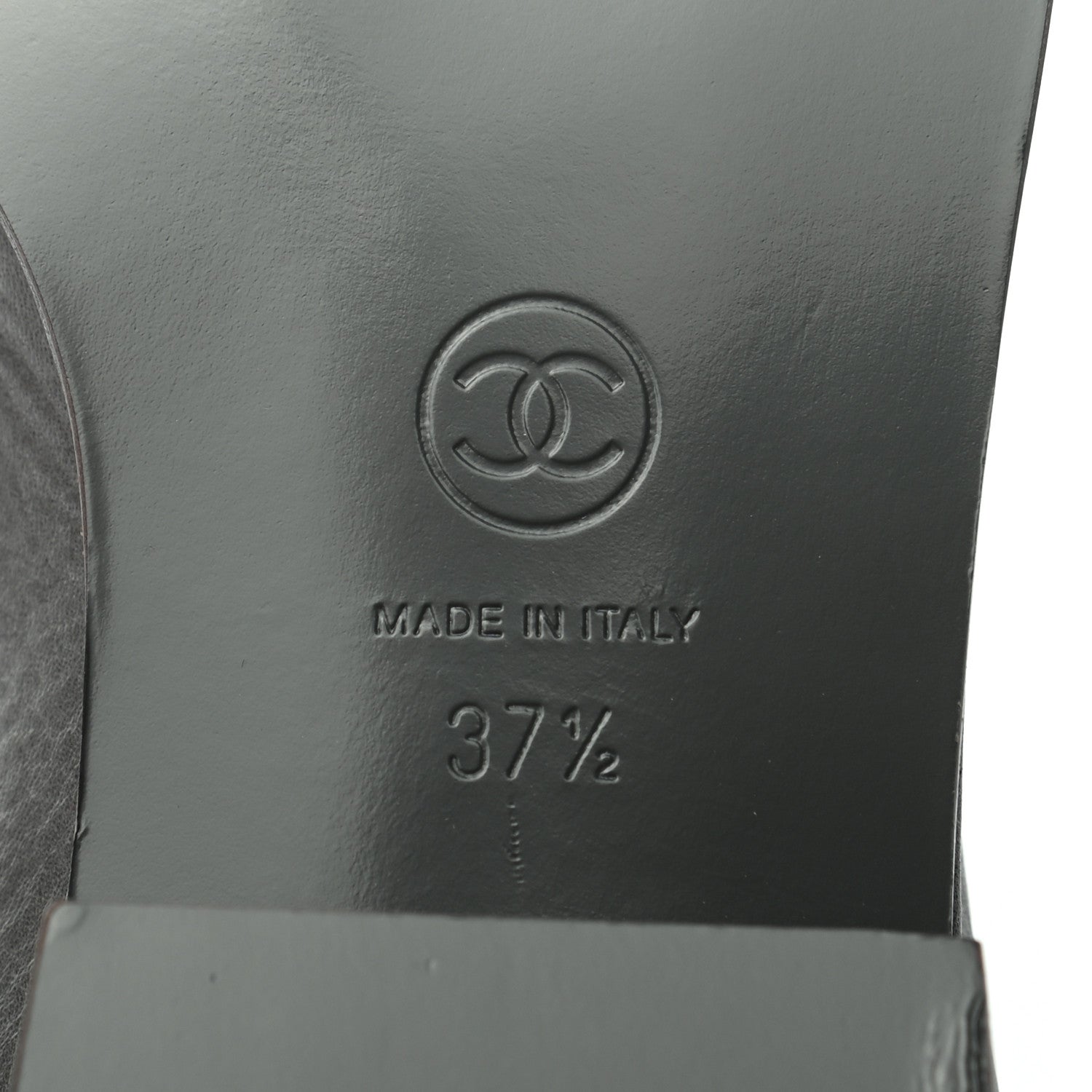 Chanel Calfskin Ascot CC Boots 37.5 Gray 6 of 8