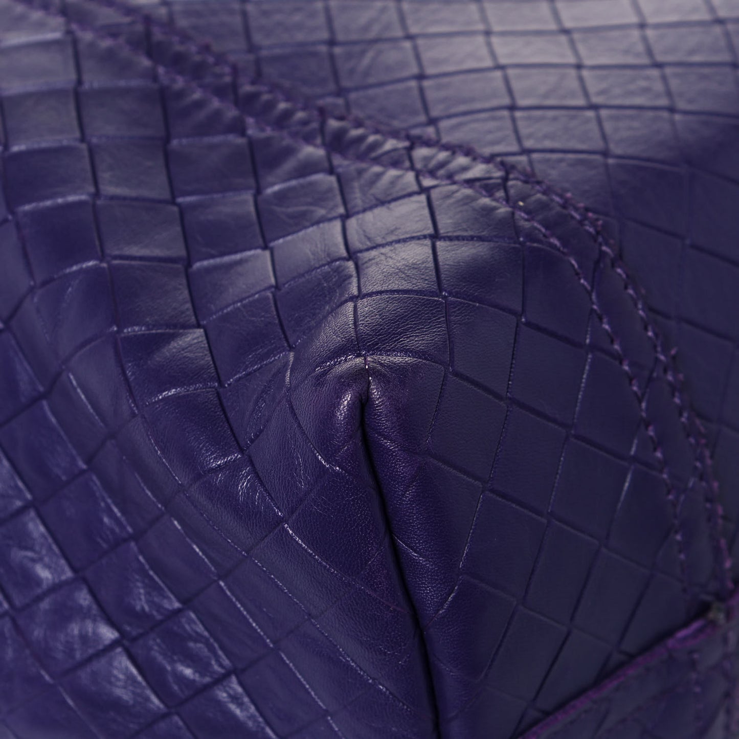 Calfskin Intrecciomirage Large Tote Purple