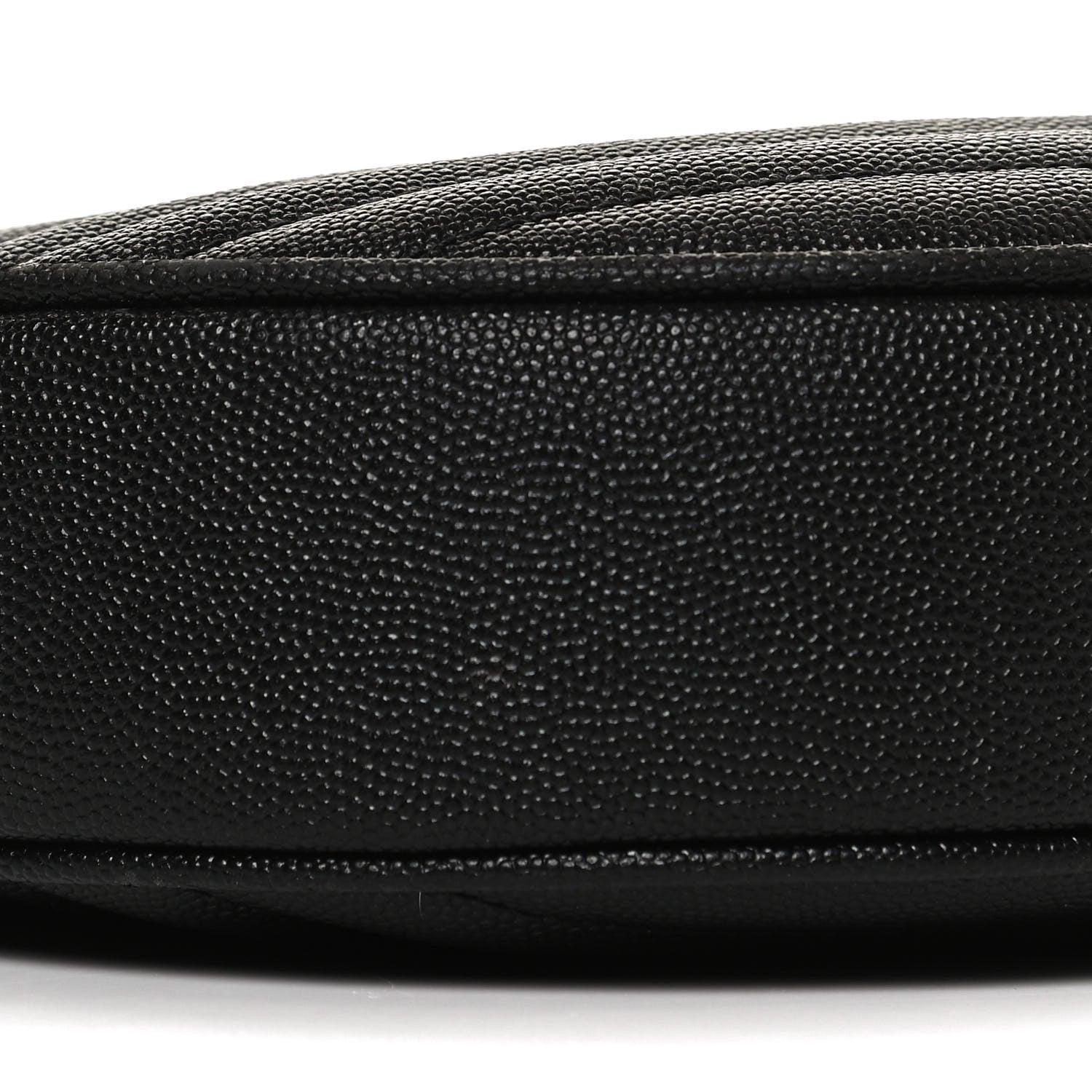 Saint Laurent Grain De Poudre Matelasse Chevron Quilted Round Vinyle Camera Bag Black 9 of 12