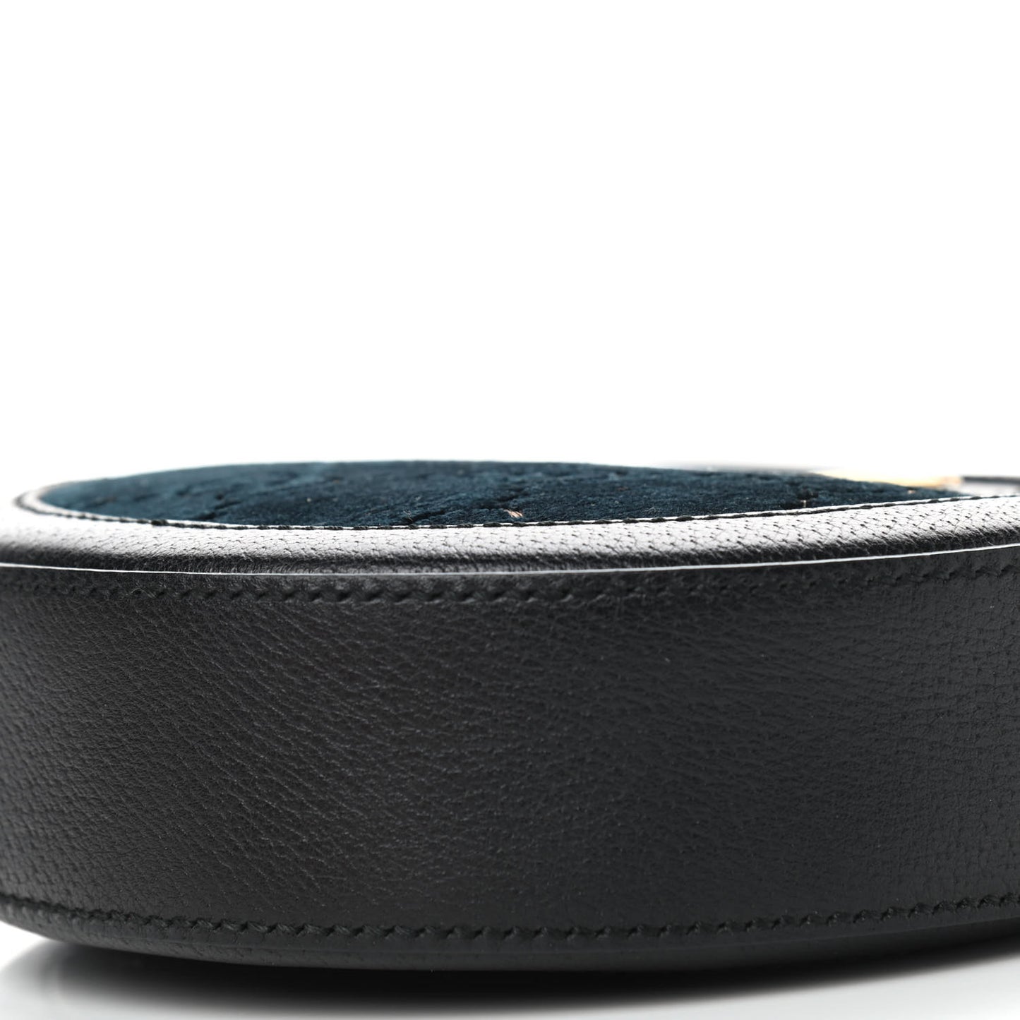 Velvet Calfskin GG Monogram Round Shoulder Bag Blue Beige