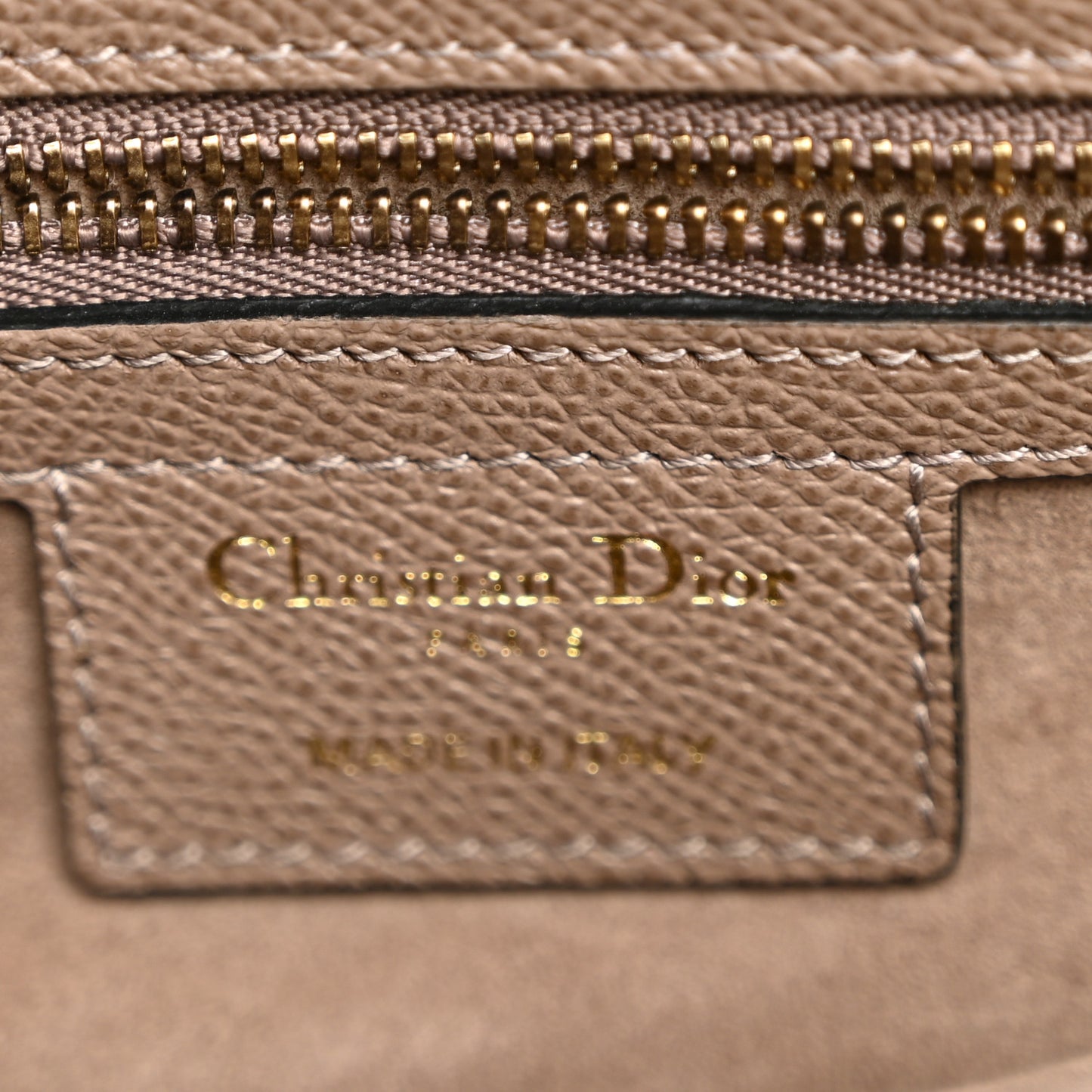 Grained Calfskin Saddle Bag Warm Taupe