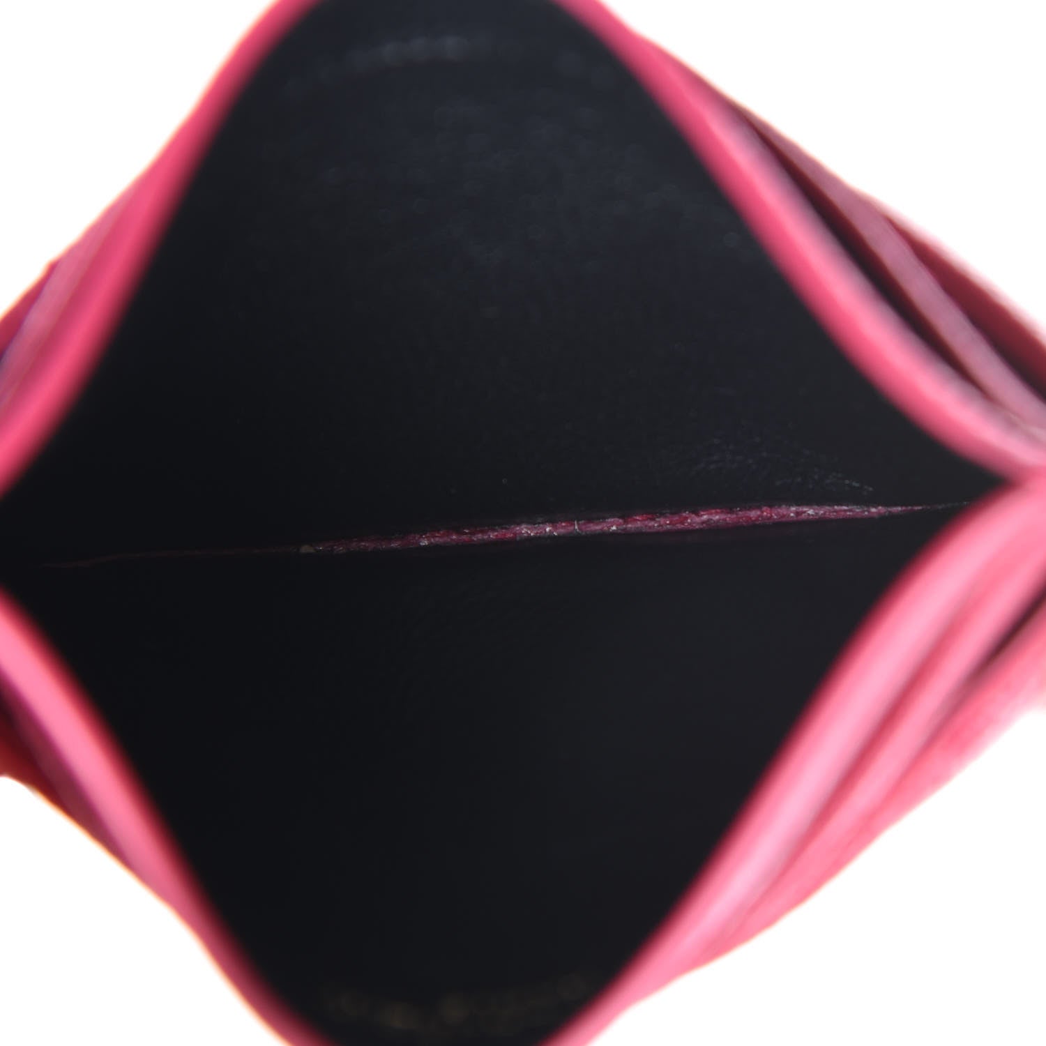 Saint Laurent Grain De Poudre Matelasse Chevron Monogram Credit Card Case Fresh Fuxia 5 of 8