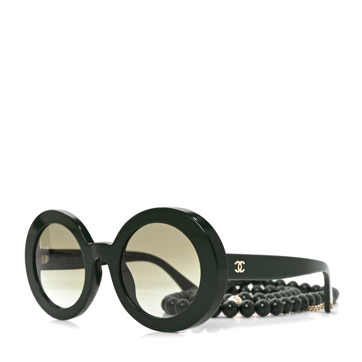 Chanel Acetate Round Chain Sunglasses 5489 Green 1 of 7