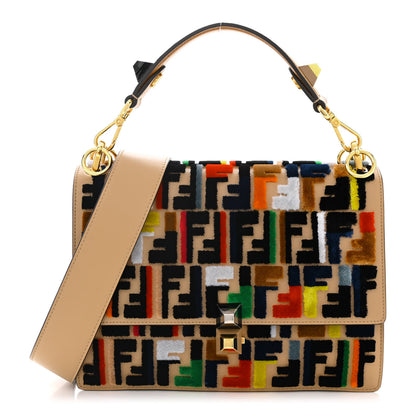 Fendi Vitello Liberty Velvet FF Multicolor Kan I Shoulder Bag Multicolor Cuoio 1 of 10