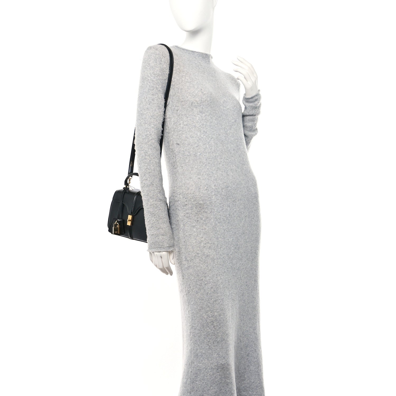Celine Satinated Calfskin Mini 16 Top Handle Bag Black 2 of 10