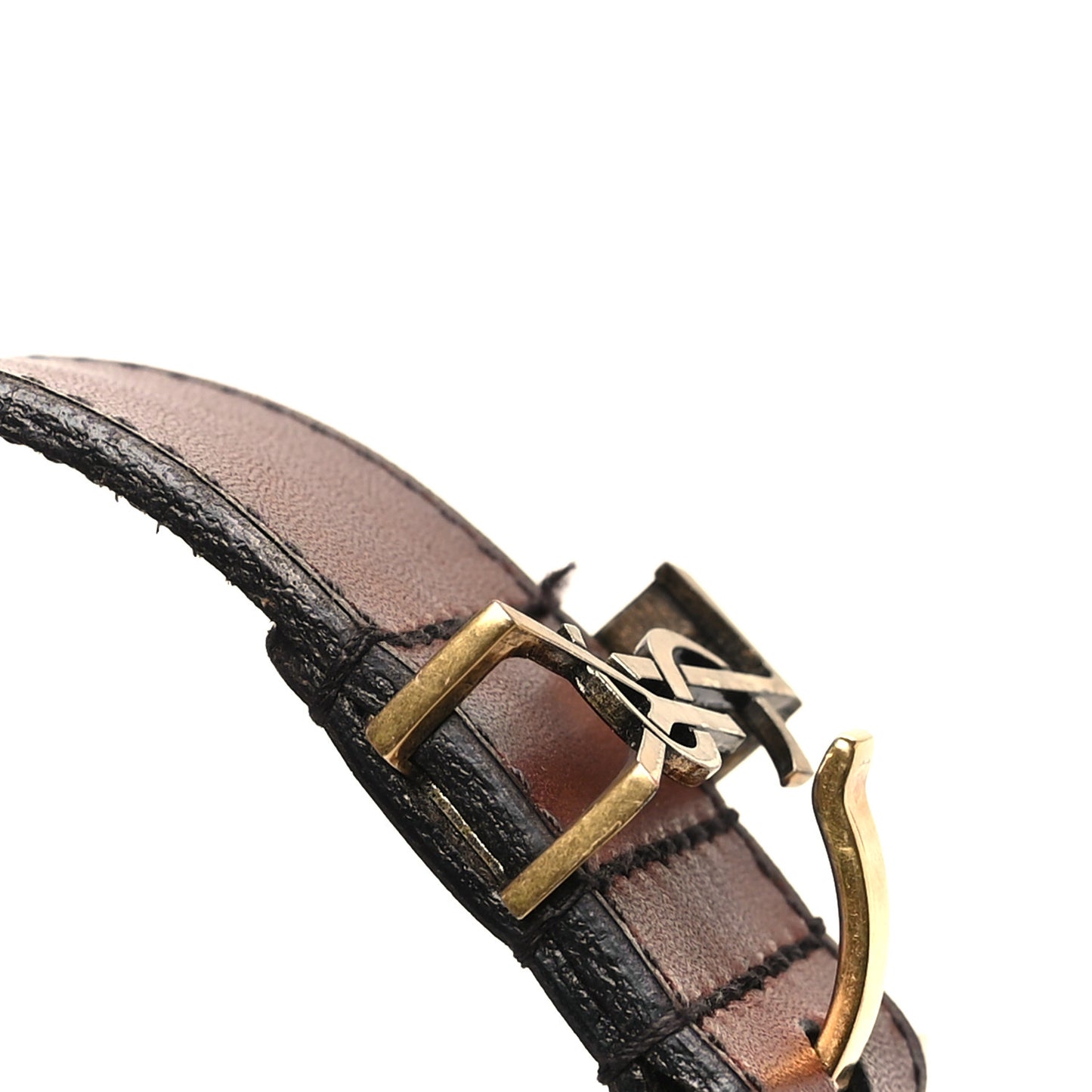 Smooth Calfskin Monogram Square Buckle Belt 85 34 Brown