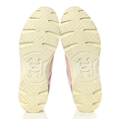 Chanel Canvas Womens Sneakers 39.5 Pink Grey 5 of 11